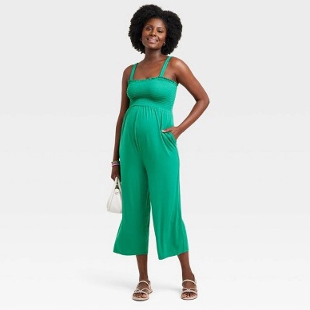 Isabel maternity jumpsuit xs green.